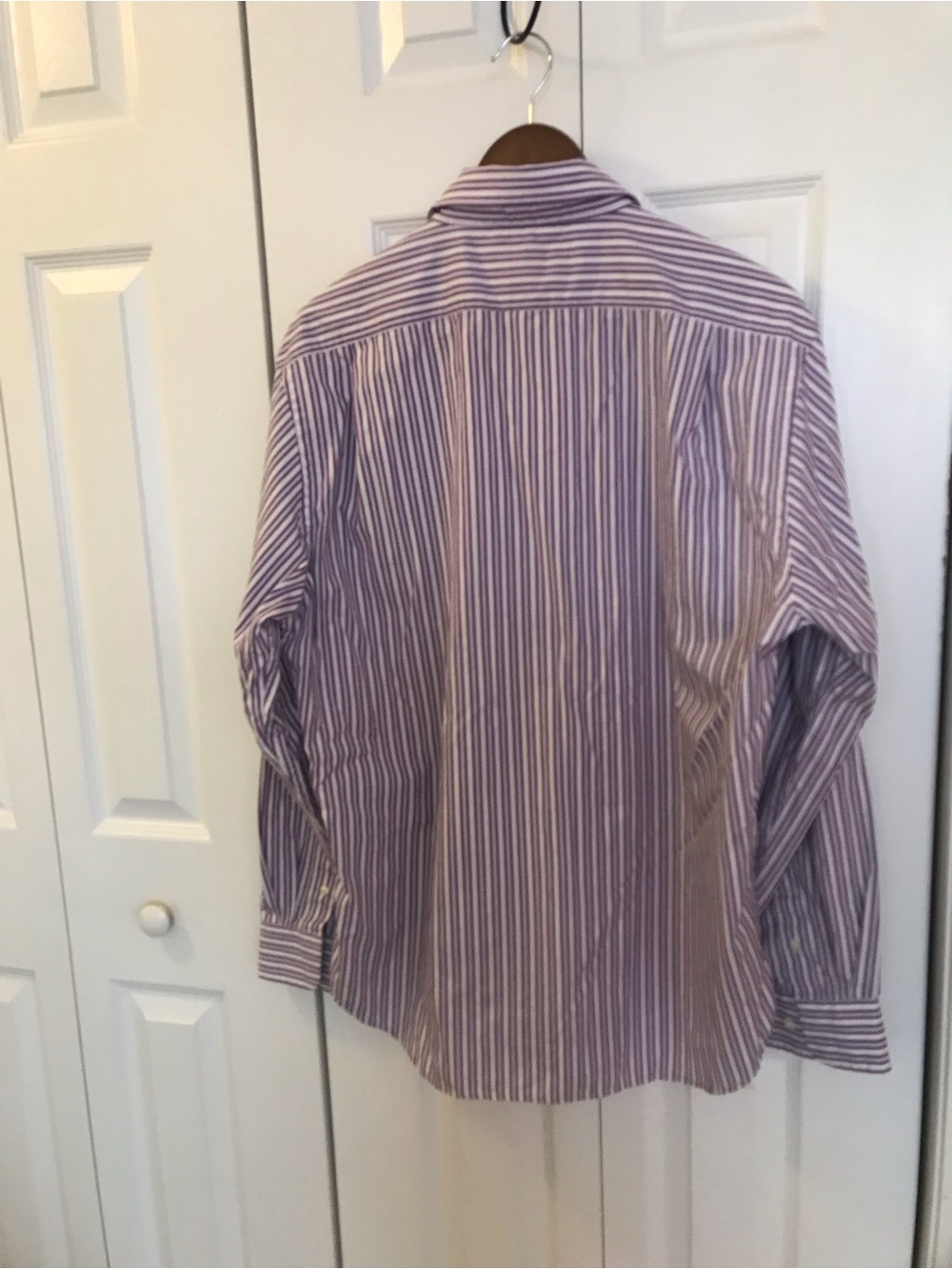 GAP Men’s Purple & White Striped Dress Shirt - Picture 3 of 3